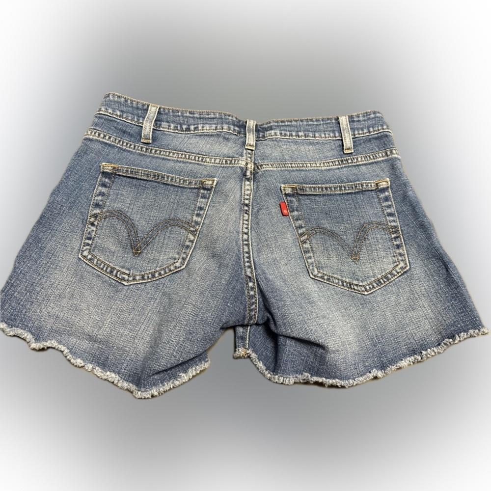 Levi's Blue Distressed Jean Shorts - Picture 2 of 5